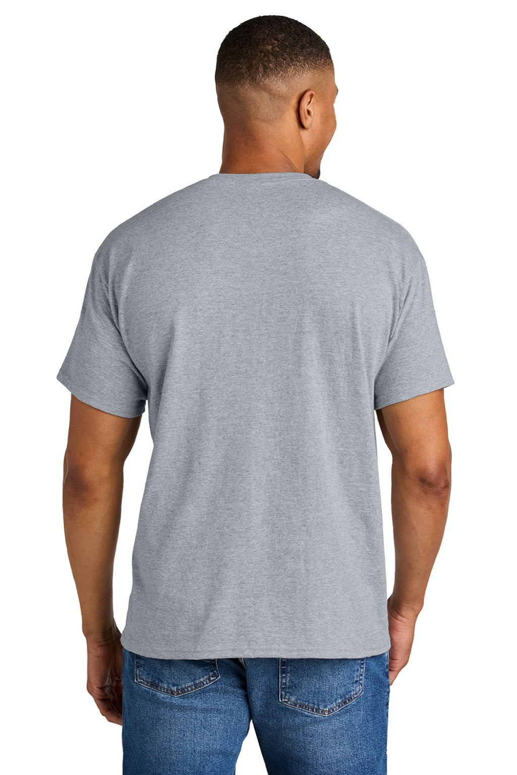 Gildan 8000 Mens DryBlend Moisture Wicking Short Sleeve Crewneck T-Shirt Sport Grey Model Back