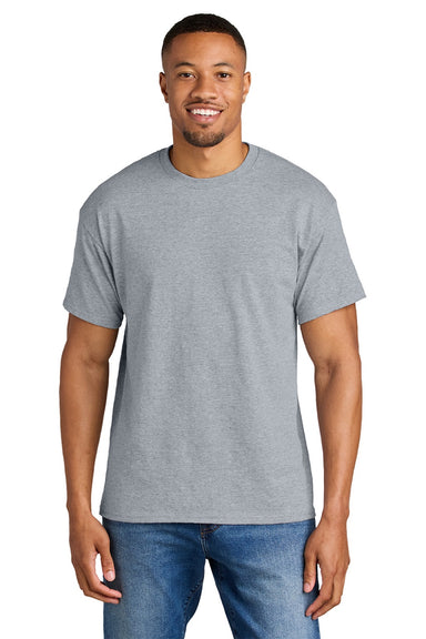 Gildan 8000 Mens DryBlend Moisture Wicking Short Sleeve Crewneck T-Shirt Sport Grey Model Front