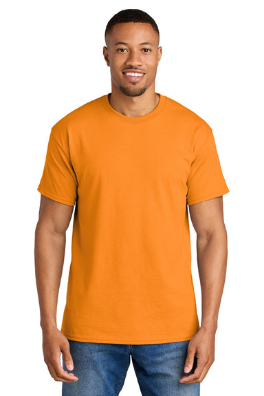 Gildan 8000 Mens DryBlend Moisture Wicking Short Sleeve Crewneck T-Shirt Tennessee Orange Model Front