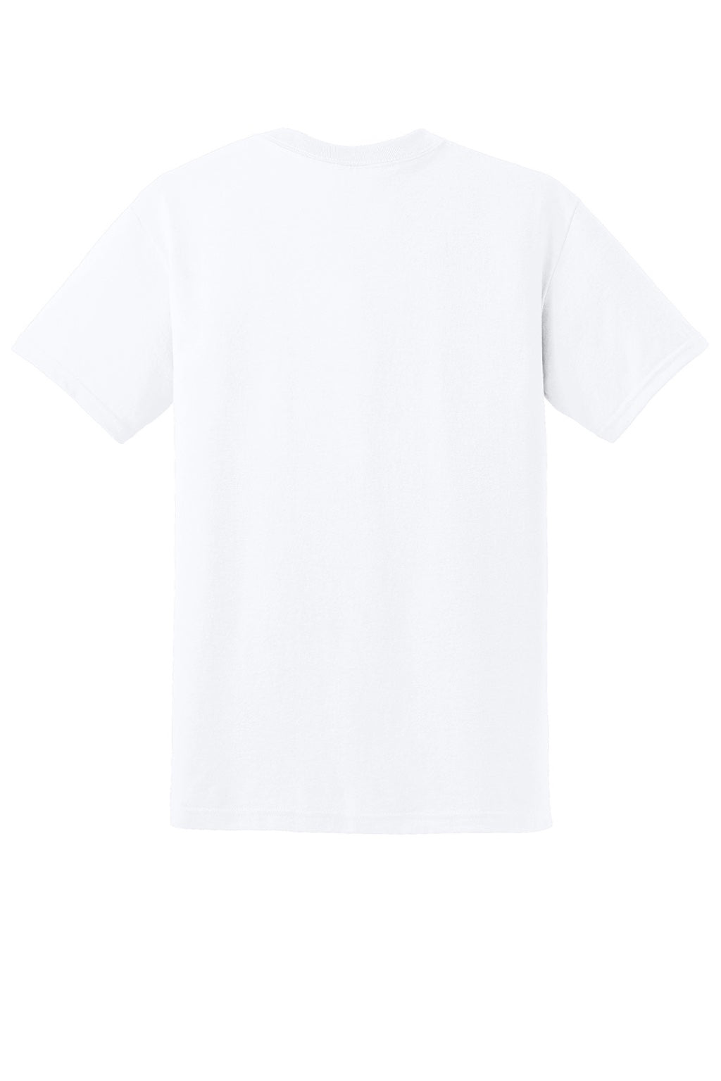 Gildan 8000 Mens DryBlend Moisture Wicking Short Sleeve Crewneck T-Shirt White Flat Back