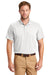CornerStone CS418/TLCS418 Mens Select Moisture Wicking Short Sleeve Polo Shirt White Model Front