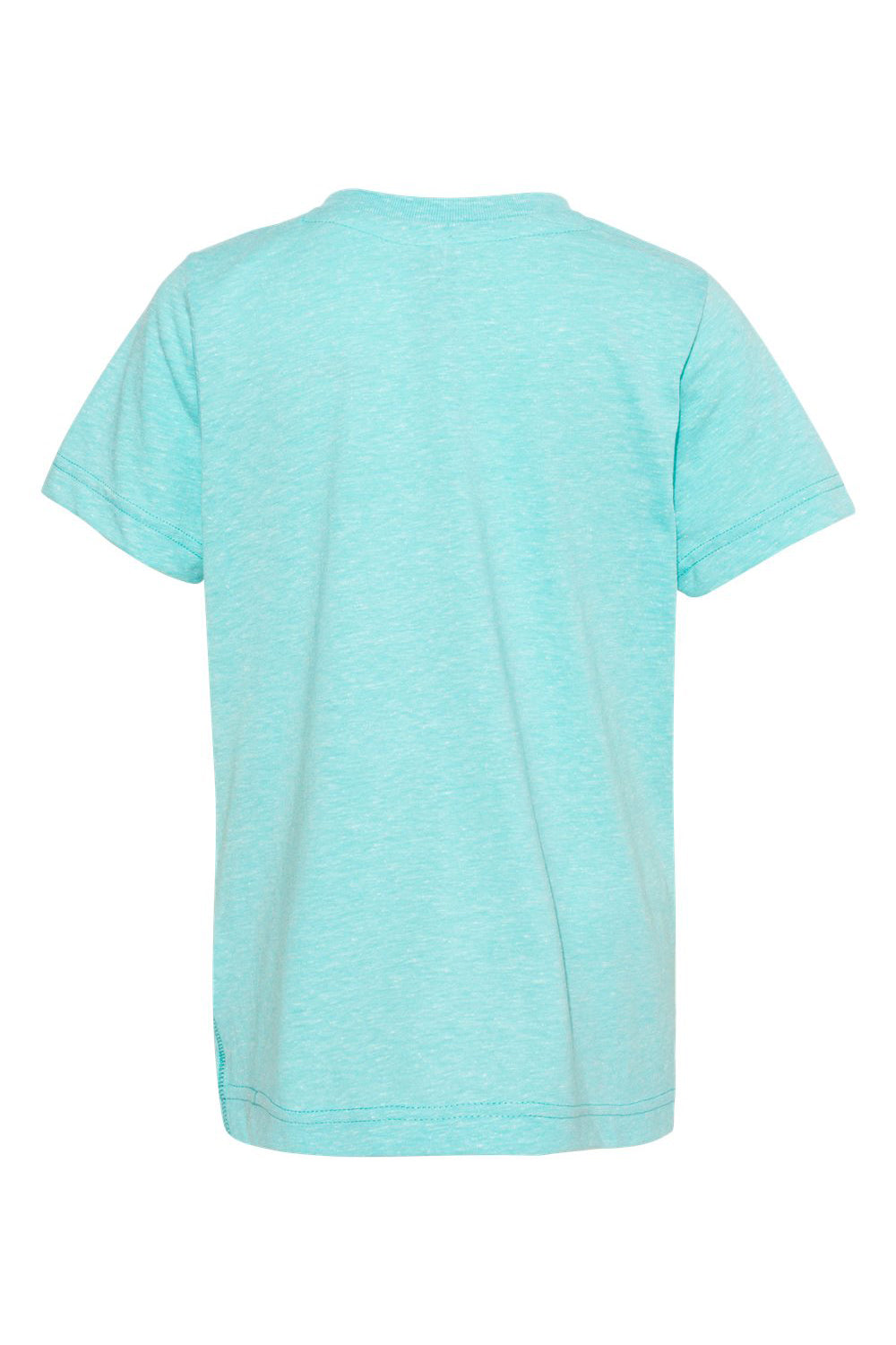 LAT 6191 Youth Harborside Melange Short Sleeve Crewneck T-Shirt Caribbean Blue Flat Back