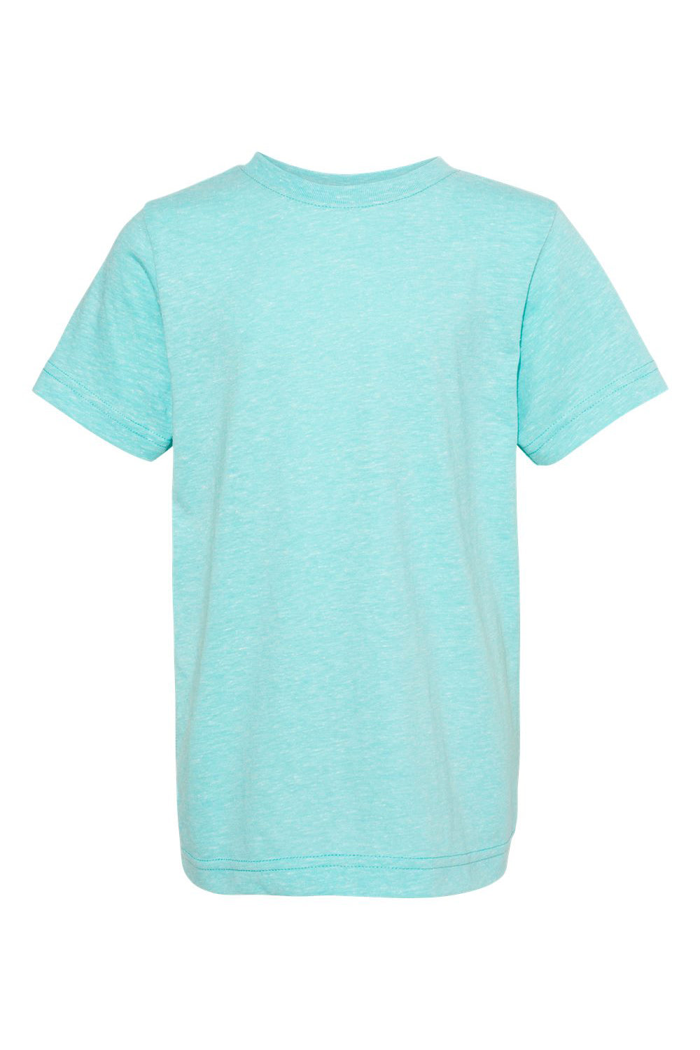 LAT 6191 Youth Harborside Melange Short Sleeve Crewneck T-Shirt Caribbean Blue Flat Front