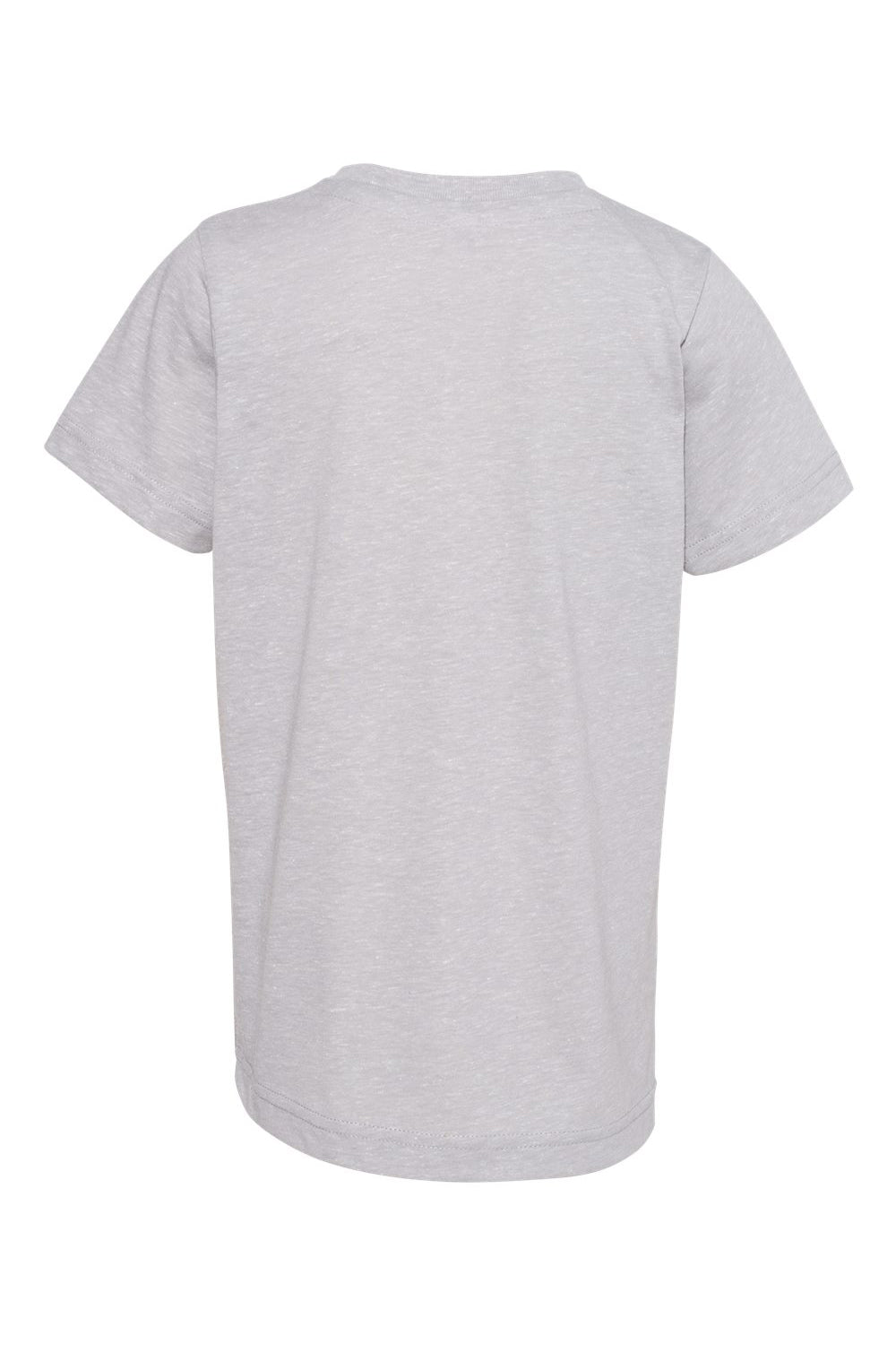 LAT 6191 Youth Harborside Melange Short Sleeve Crewneck T-Shirt Grey Flat Back