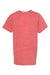 LAT 6191 Youth Harborside Melange Short Sleeve Crewneck T-Shirt Red Flat Front