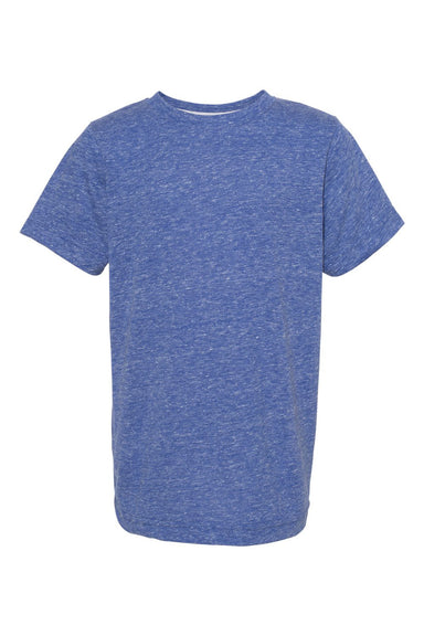 LAT 6191 Youth Harborside Melange Short Sleeve Crewneck T-Shirt Royal Blue Flat Front