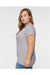 LAT 3591 Womens Harborside Melange Short Sleeve V-Neck T-Shirt Grey Model Side