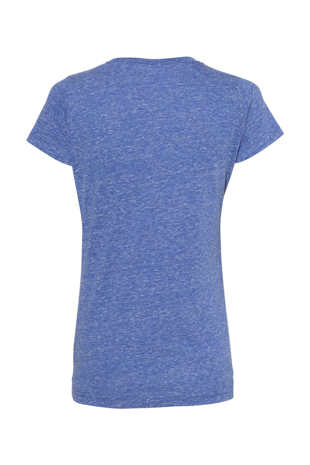 LAT 3591 Womens Harborside Melange Short Sleeve V-Neck T-Shirt Royal Blue Flat Back