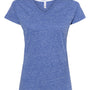 LAT Womens Harborside Melange Short Sleeve V-Neck T-Shirt - Royal Blue - NEW