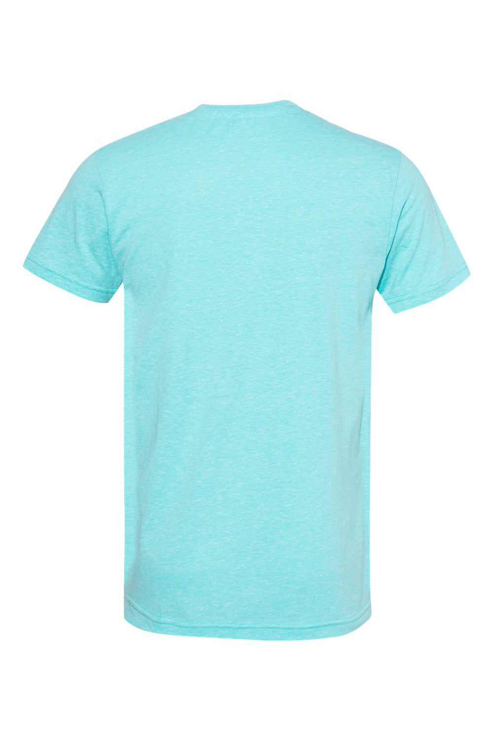 LAT 6991 Mens Harborside Melange Short Sleeve Crewneck T-Shirt Caribbean Blue Flat Back