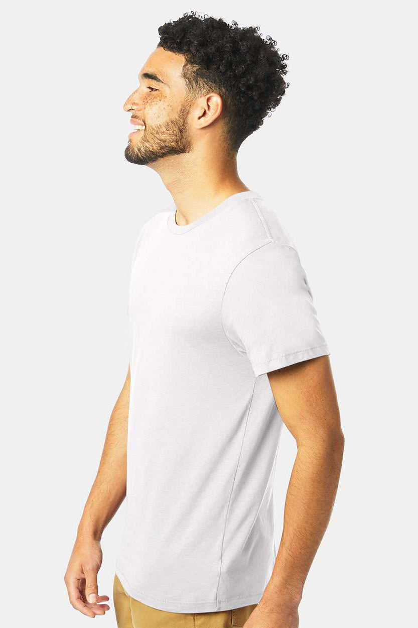 Alternative 6005 Mens Organic Short Sleeve Crewneck T-Shirt Earth White Model Side
