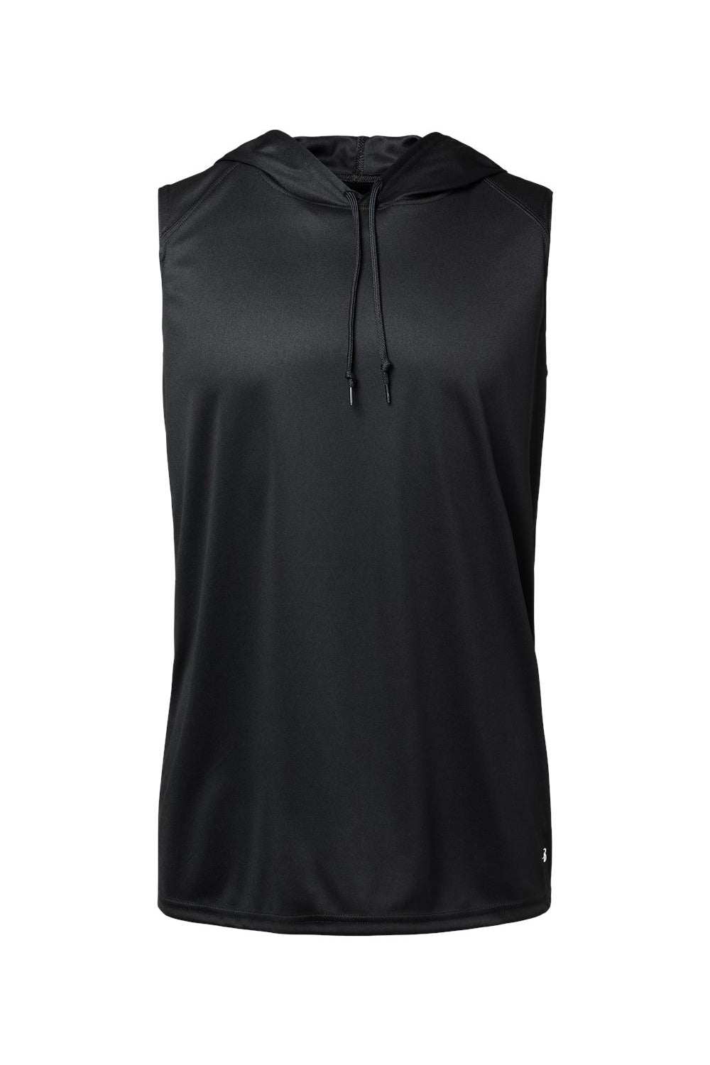 Badger 4108 Mens B-Core Moisture Wicking Hooded Tank Top Hoodie Black Flat Front