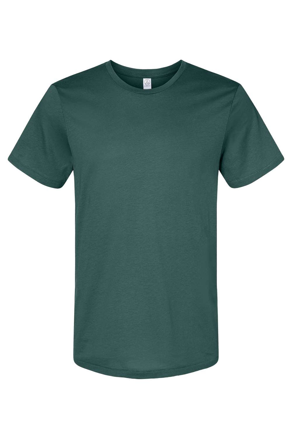 Alternative 6005 Mens Organic Short Sleeve Crewneck T-Shirt Deep Green Flat Front