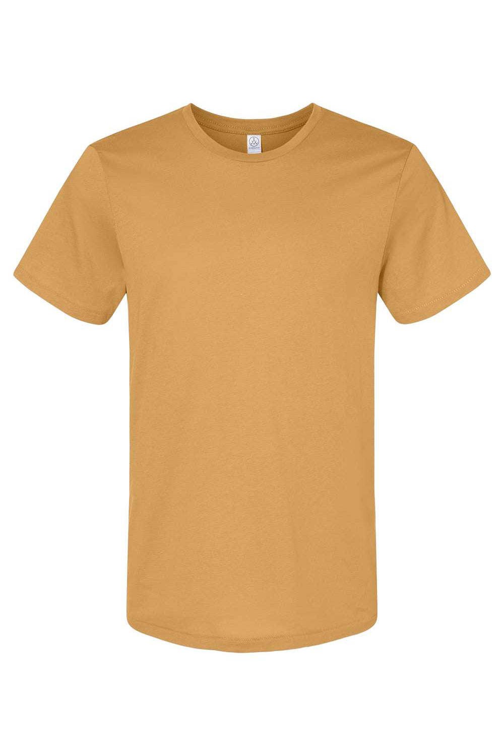 Alternative 6005 Mens Organic Short Sleeve Crewneck T-Shirt Yellow Ochre Flat Front
