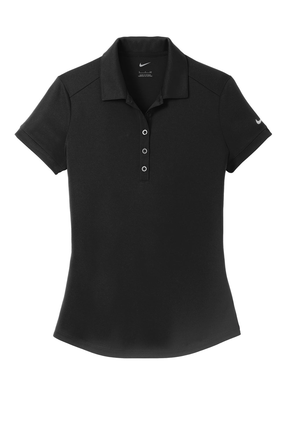 Nike 811807 Womens Players Dri-Fit Moisture Wicking Short Sleeve Polo Shirt Black Flat Front