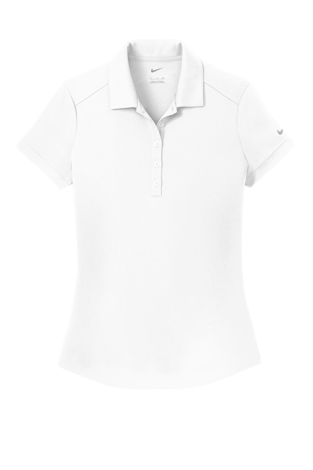 Nike 811807 Womens Players Dri-Fit Moisture Wicking Short Sleeve Polo Shirt White Flat Front
