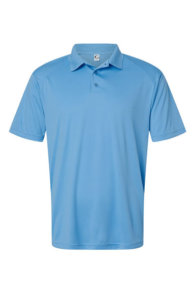 C2 Sport 5900 Mens Utility Moisture Wicking Short Sleeve Polo Shirt Columbia Blue Flat Front