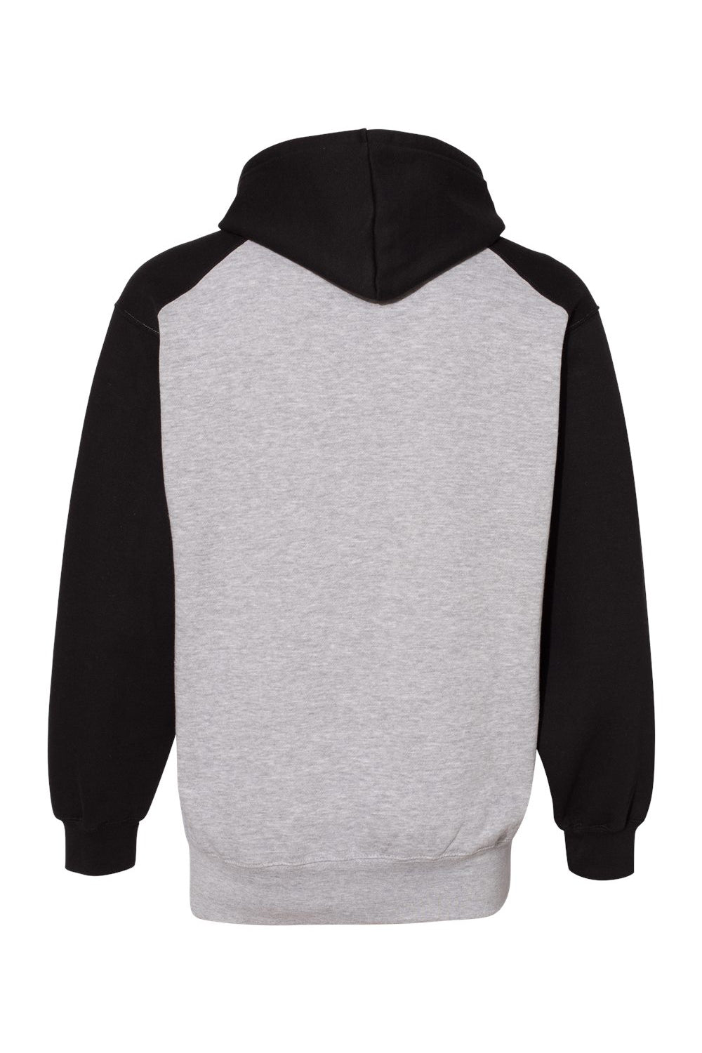 Badger 1249 Mens Athletic Fleece Hooded Sweatshirt Hoodie Oxford Grey/Black Flat Back