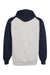 Badger 1249 Mens Athletic Fleece Hooded Sweatshirt Hoodie Oxford Grey/Navy Blue Flat Back