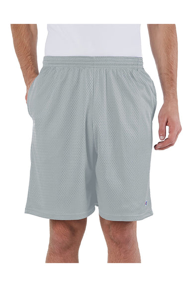 Champion S162 Mens Mesh Shorts w/ Pockets Athletic Grey Model Front