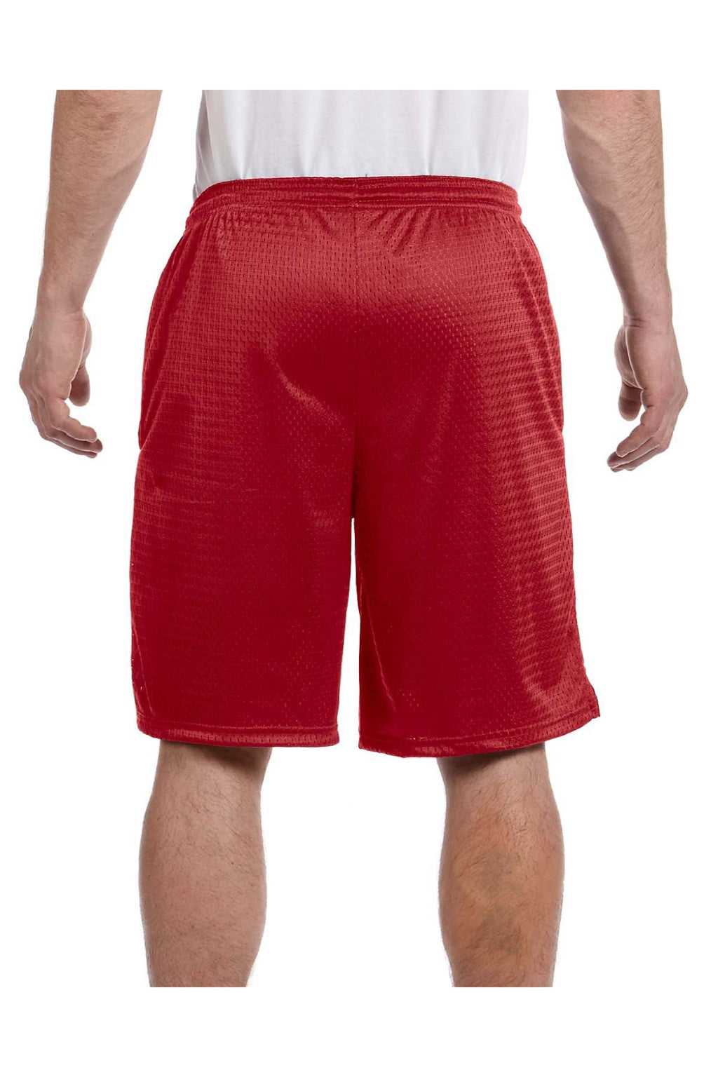 Champion S162 Mens Mesh Shorts w/ Pockets Scarlet Red Model Back