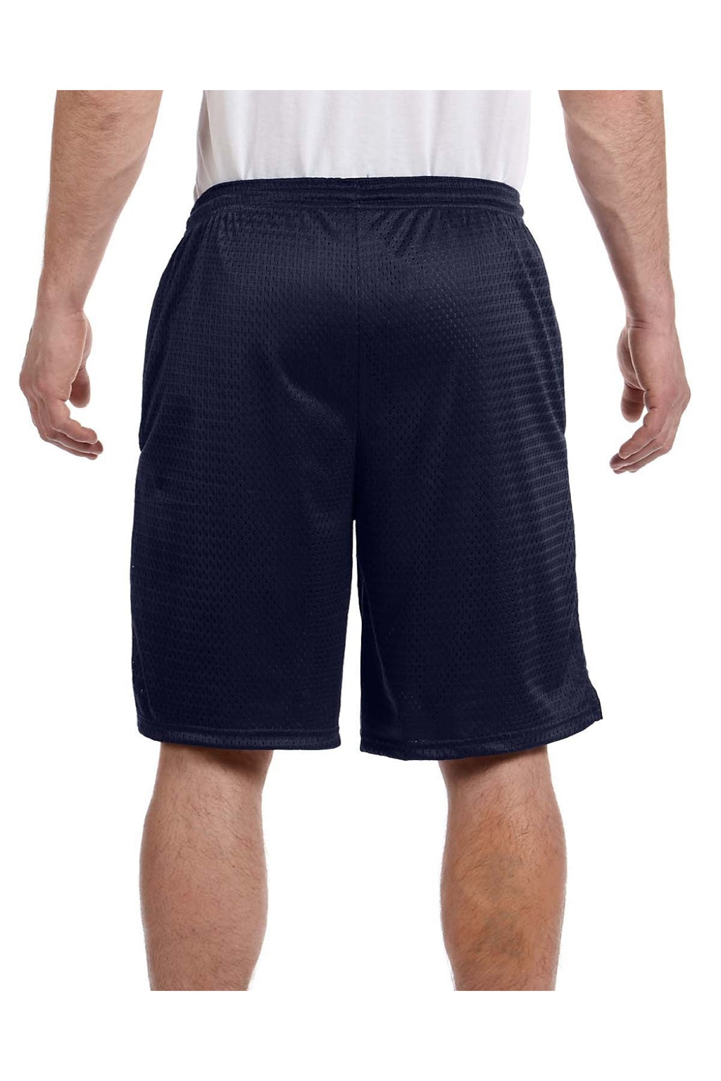 Champion S162 Mens Mesh Shorts w/ Pockets Navy Blue Model Back