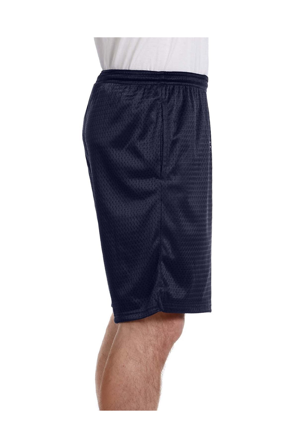 Champion S162 Mens Mesh Shorts w/ Pockets Navy Blue Model Side