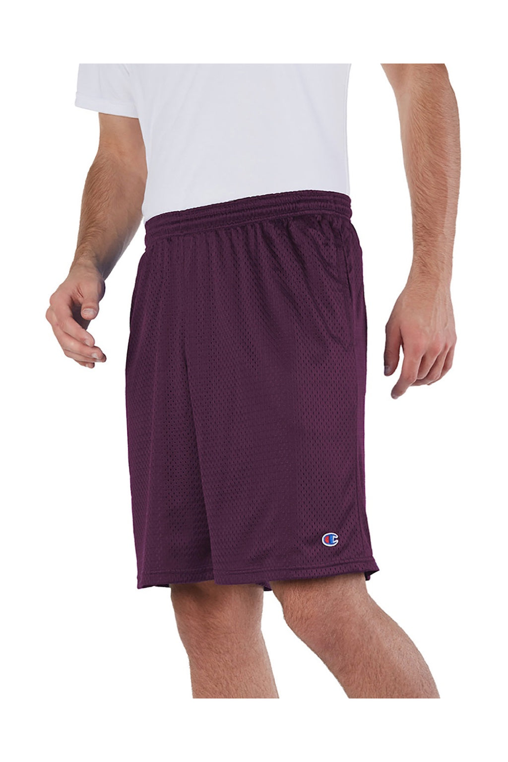 Champion S162 Mens Mesh Shorts w/ Pockets Maroon Model 3q
