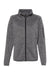 Burnside 5901 Womens Sweater Knit Full Zip Jacket Heather Charcoal Grey Flat Front