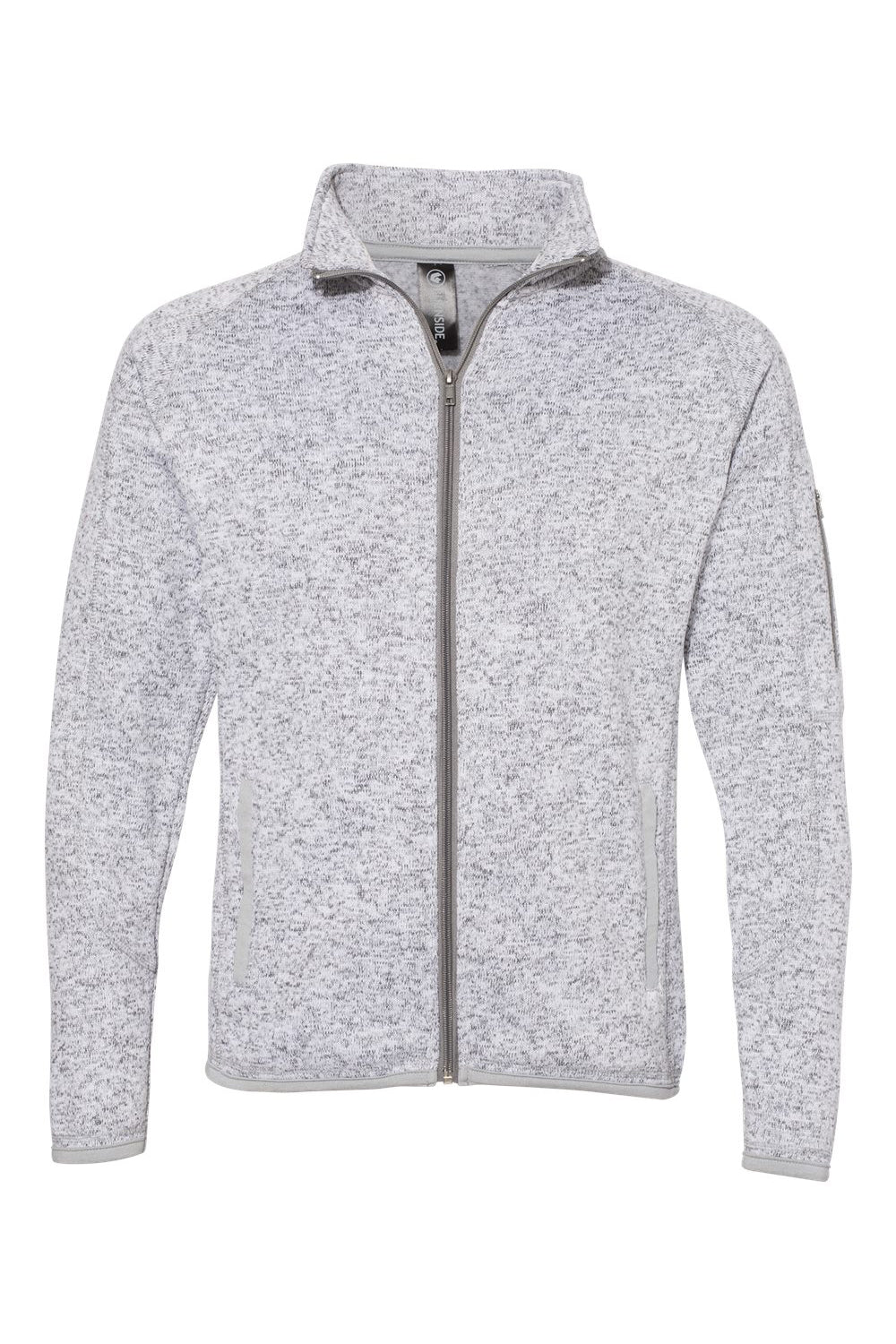 Burnside 5901 Womens Sweater Knit Full Zip Jacket Heather Grey Flat Front