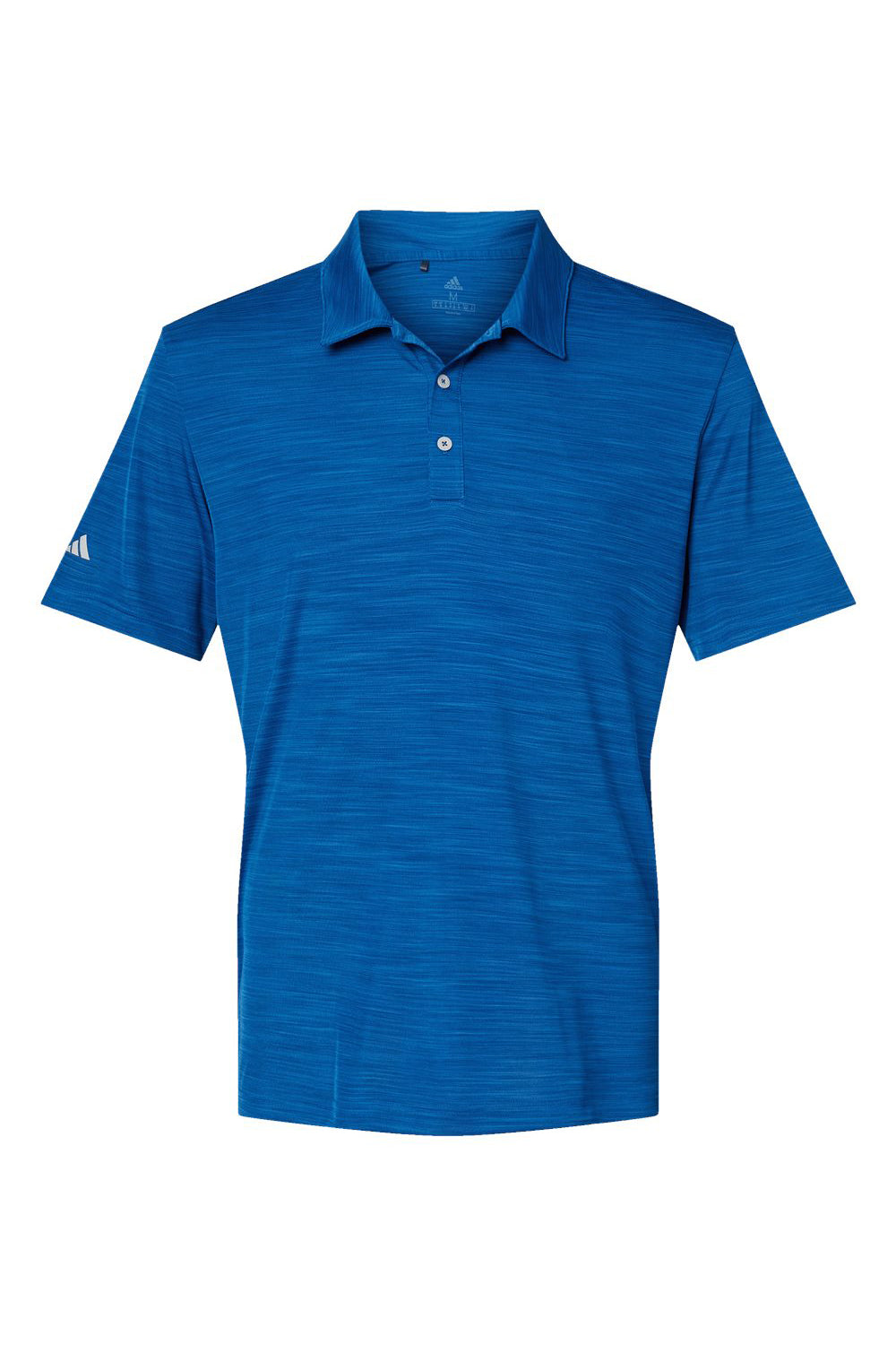 Adidas A402 Mens Melange Short Sleeve Polo Shirt Collegiate Royal Blue Melange Flat Front