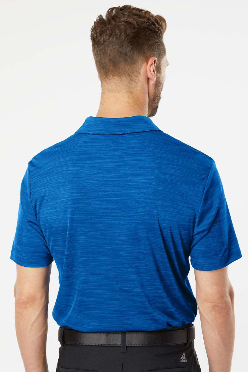 Adidas A402 Mens Melange Short Sleeve Polo Shirt Collegiate Royal Blue Melange Model Back