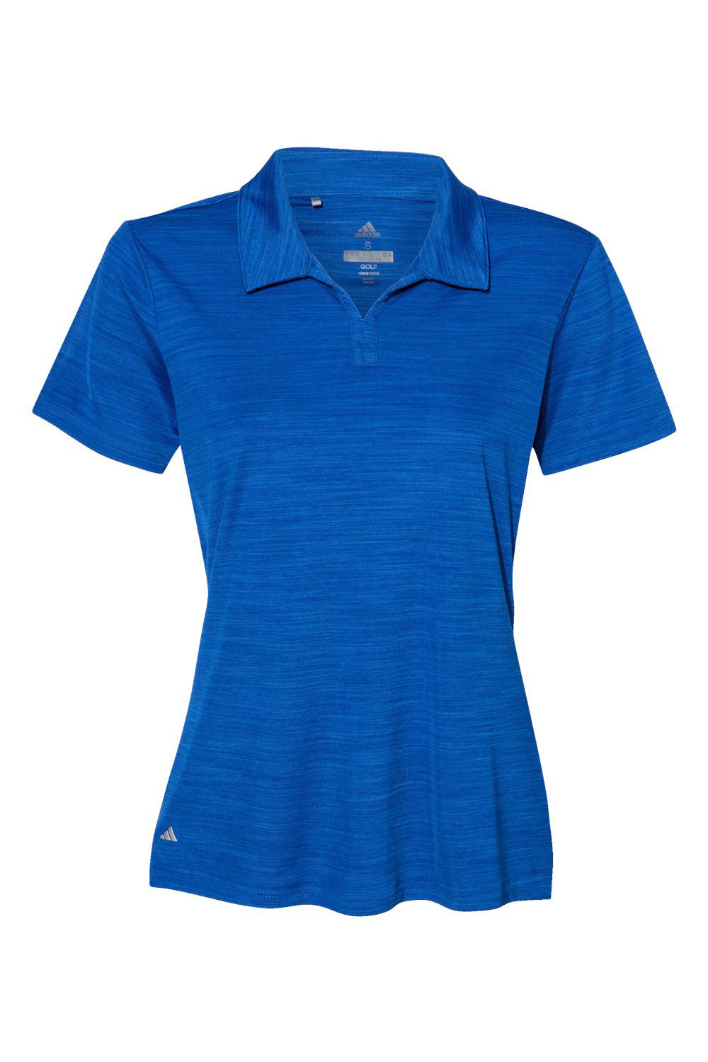 Adidas A403 Womens UPF 50+ Short Sleeve Polo Shirt Collegiate Royal Blue Melange Flat Front