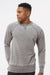J America 8920 Mens Vintage Zen Fleece Crewneck Sweatshirt Cement Grey Model Front