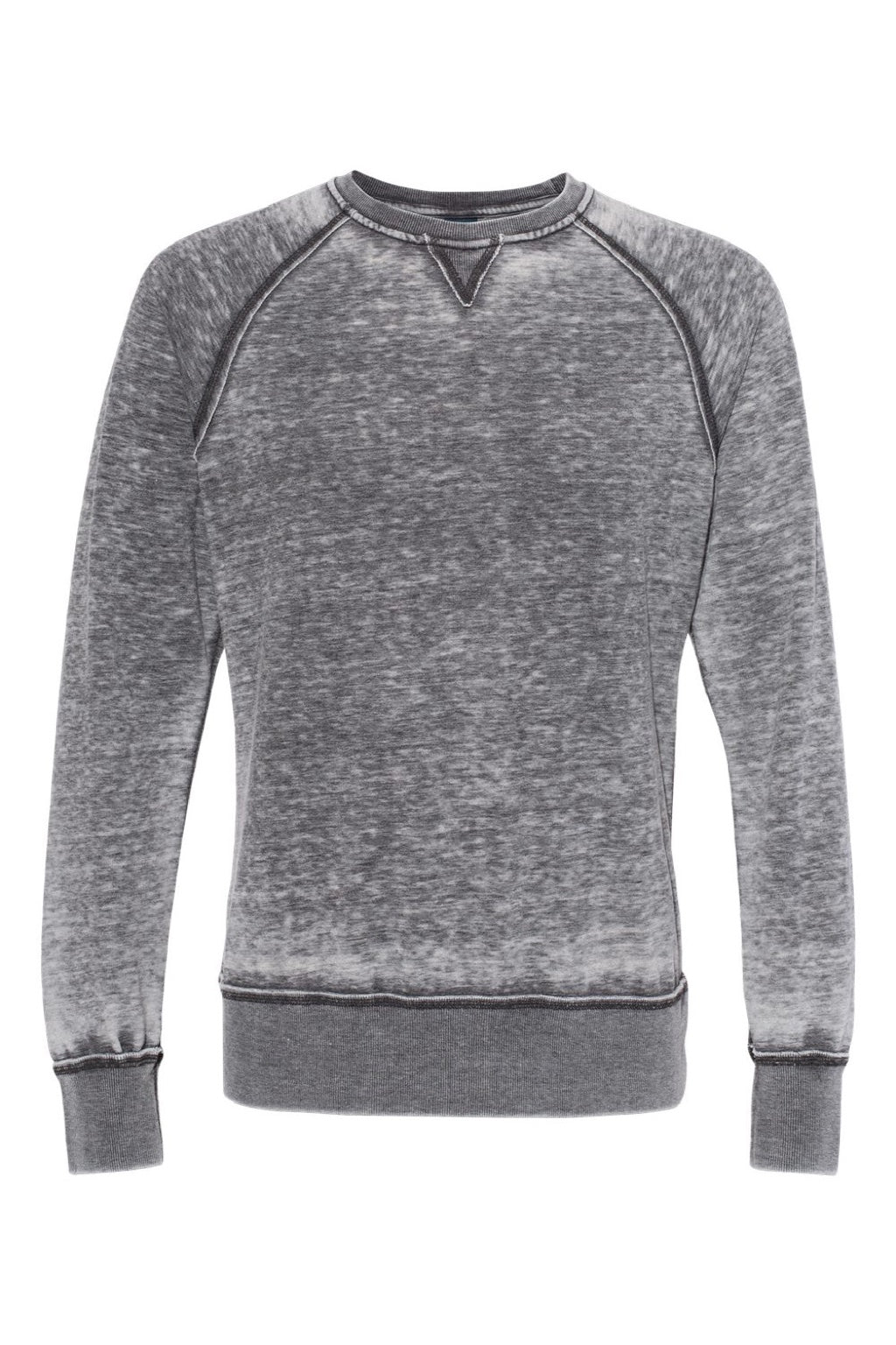 J America 8920 Mens Vintage Zen Fleece Crewneck Sweatshirt Dark Smoke Grey Flat Front