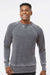 J America 8920 Mens Vintage Zen Fleece Crewneck Sweatshirt Dark Smoke Grey Model Front