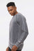 J America 8920 Mens Vintage Zen Fleece Crewneck Sweatshirt Dark Smoke Grey Model Side