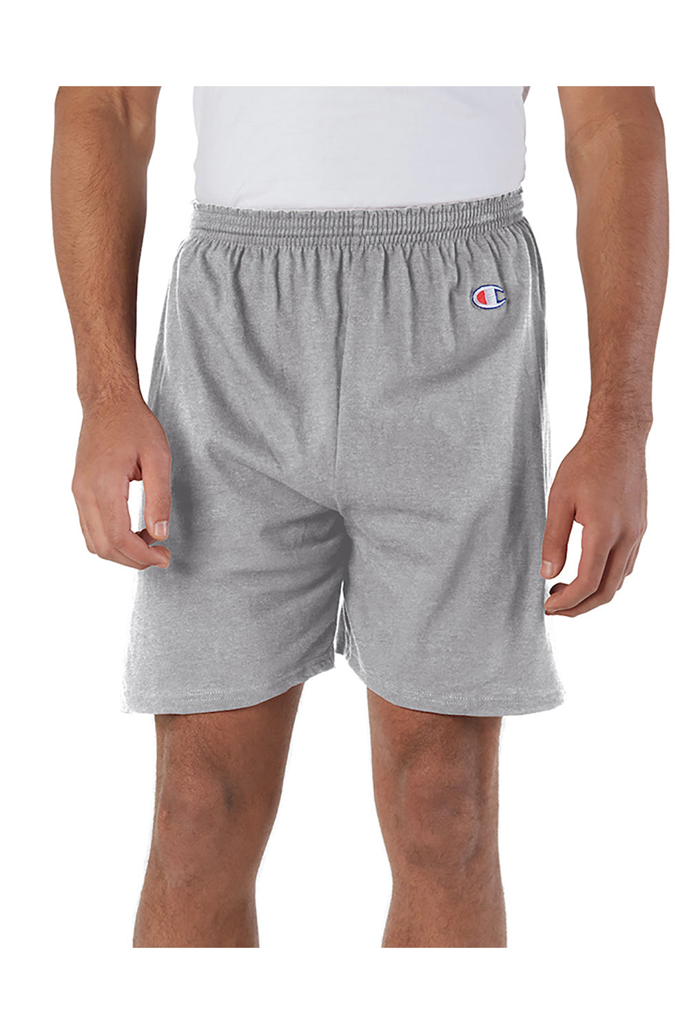 Champion 8187 Mens Gym Shorts Oxford Grey Model Front