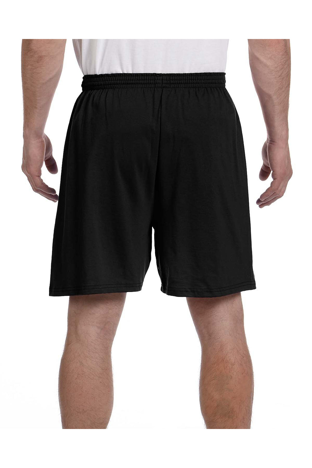 Champion 8187 Mens Gym Shorts Black Model Back