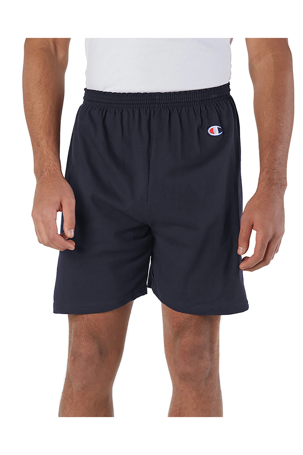 Champion 8187 Mens Gym Shorts Navy Blue Model Front