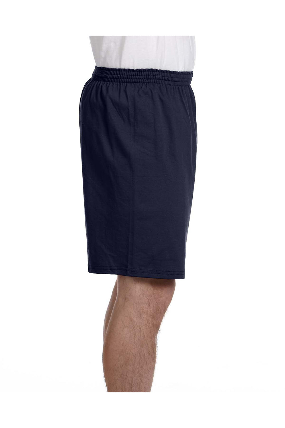 Champion 8187 Mens Gym Shorts Navy Blue Model Side