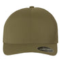 Flexfit Hats Mens Delta Seamless Antimicrobial Flexfit Hat - Olive Green - New