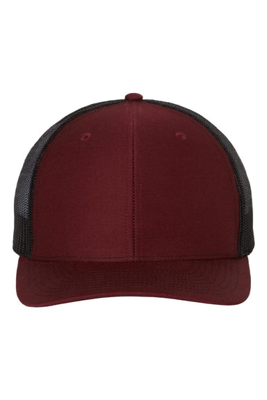 Richardson Hats 112 Mens Snapback Trucker Hat Cardinal Red/Black Flat Front