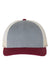 Richardson Hats 115 Mens Snapback Trucker Hat Heather Grey/Birch/Cardinal Red Flat Front