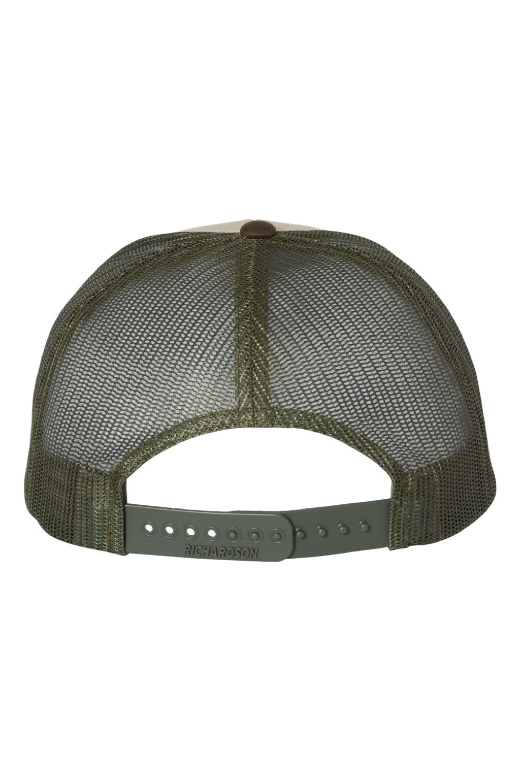 Richardson Hats 115 Mens Snapback Trucker Hat Tan/Loden/Brown Flat Back