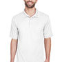 UltraClub Mens Cool & Dry Moisture Wicking Short Sleeve Polo Shirt - White - Closeout