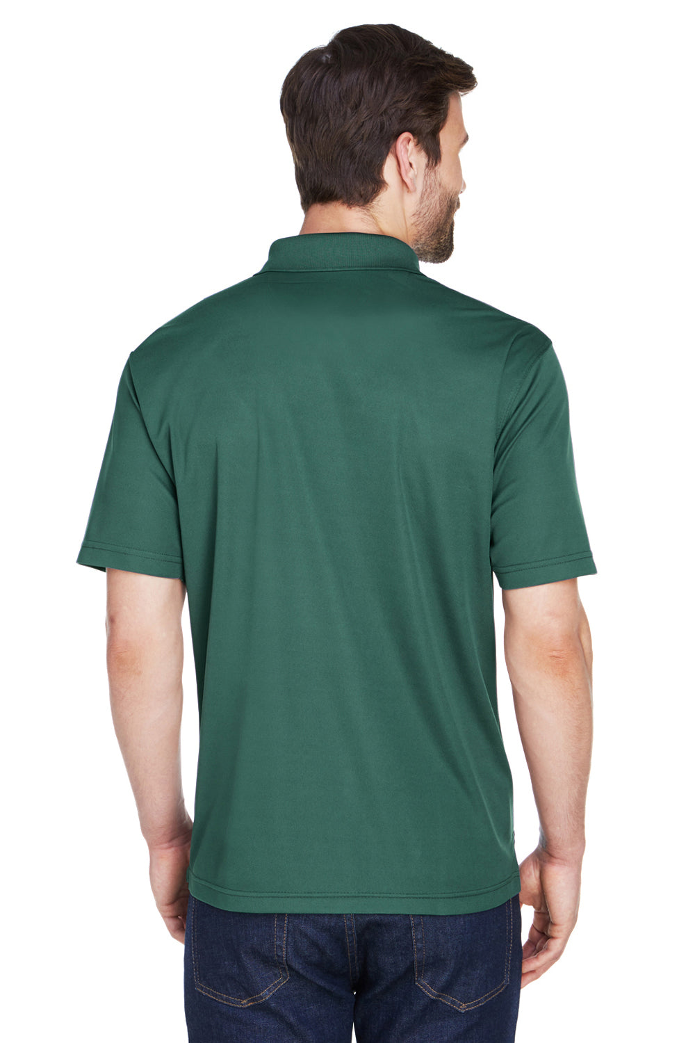 UltraClub 8210/8210T Mens Cool & Dry Moisture Wicking Short Sleeve Polo Shirt Forest Green Model Back