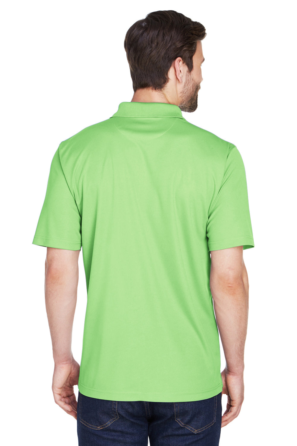 UltraClub 8210/8210T Mens Cool & Dry Moisture Wicking Short Sleeve Polo Shirt Light Green Model Back