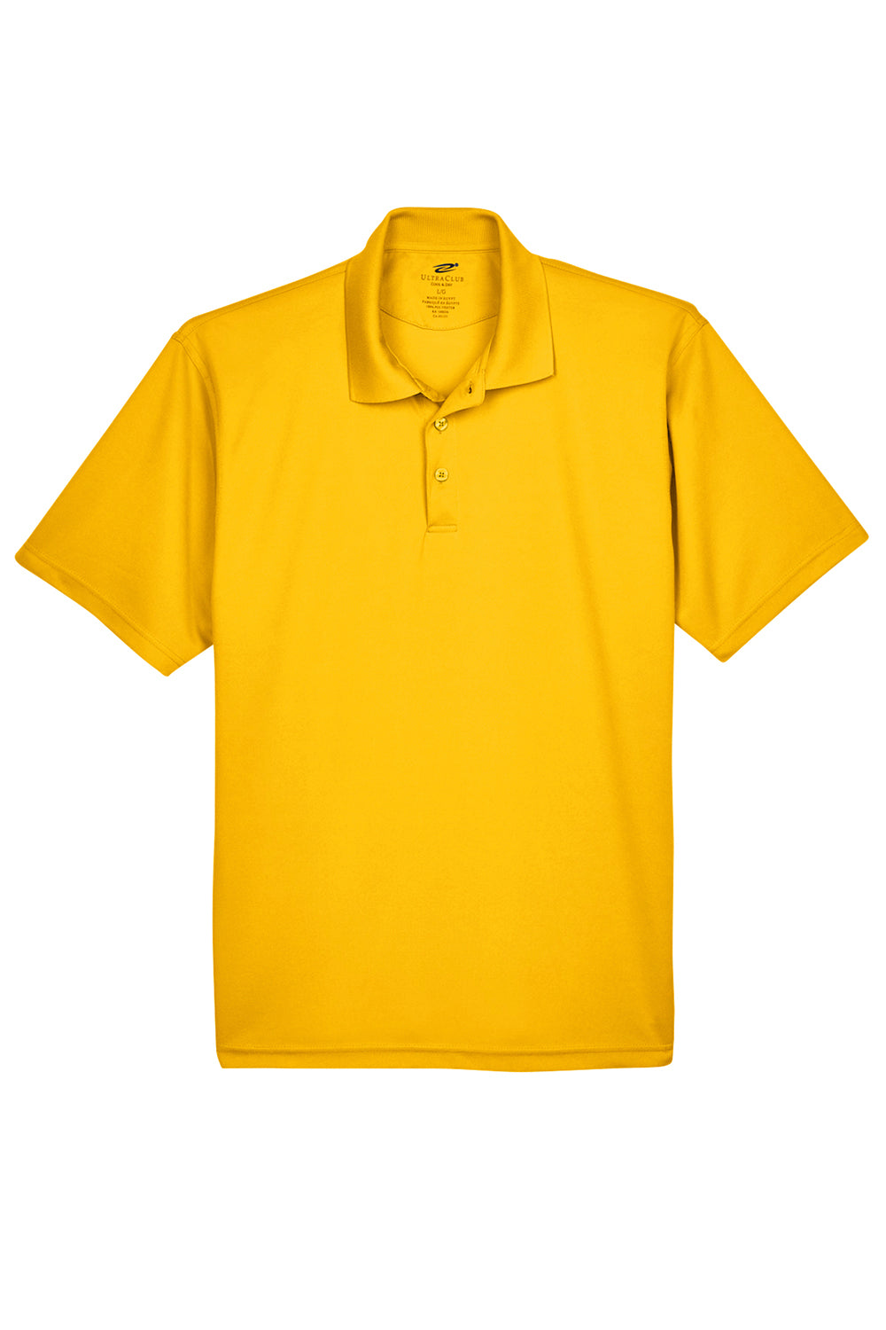 UltraClub 8210/8210T Mens Cool & Dry Moisture Wicking Short Sleeve Polo Shirt Gold Flat Front