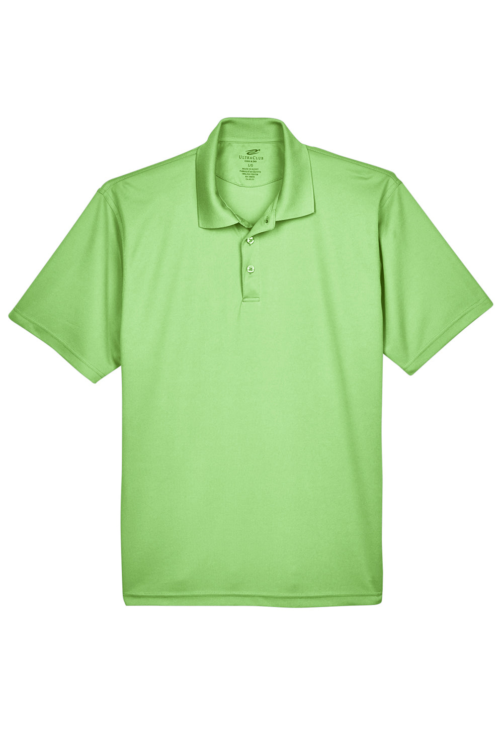 UltraClub 8210/8210T Mens Cool & Dry Moisture Wicking Short Sleeve Polo Shirt Light Green Flat Front